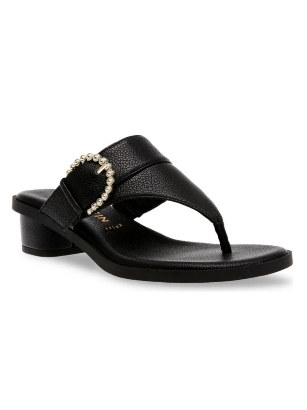 Anne Klein Tillie Dress Sandals Slip On Embellished Buckle Glam Women’s Size 10